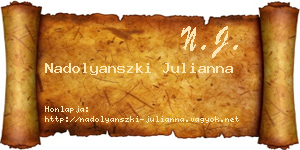 Nadolyanszki Julianna névjegykártya