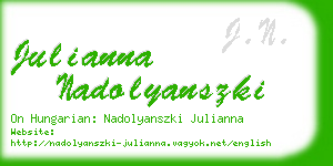 julianna nadolyanszki business card